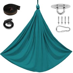 ชิงช้าประสาทสัมผัสสองชั้นชิงช้าสบายกอดผ้าแขวนระบายอากาศได้เปลญวนสายสวิงโยคะบ้านสำหรับกลางแจ้ง