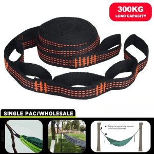 Reinforced Polyester Straps For Outdoor Camping Black Hammock Straps 5 Ring High Load Bearing Barbed Hammock