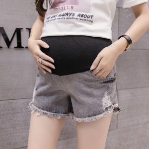 🇲🇾(READY STOCK KL) FELLO Maternity Denim Short Summer Waist Adjustable Casual Jeans Pants For Pregnant Pant Women Elastic Abdominal Short Pant Jeans