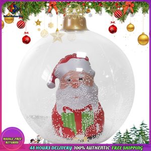 Inflatable Christmas Decor Ball Large PVC Lighted Ornament for Festive Celebrations and Home Decor