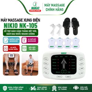 Máy Masssage Xung Điện 4 Dán Nikio NK-105 - Mát Xa Toàn Thân Kết Hợp Dép Massage Thư Giãn Lòng Bàn Chân - Pin Sạc Tiện Lợi