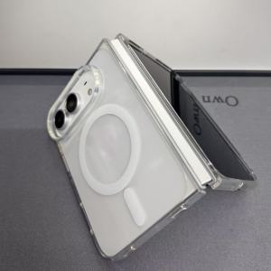 Magnetic Phone Caser For iPhone Duo Magnetic Wireless Charge Hard Bumper Cover Clear Shockproof case