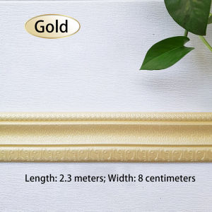 【READY STOCK】Foam Wallpaper/Self-Adhesive Waterproof Border/Wall Skirting Stickers Home Decor/TV Background Wall Trim
