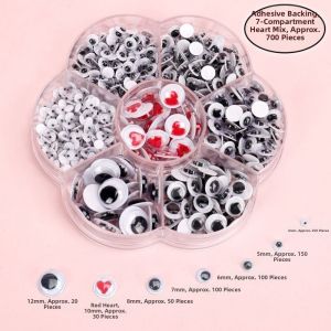JAYQQ 50/100pcs/bag Plastic Dolls Activity Eyes 3D DIY Wiggling Moving Eyes High Quality with Eyelashes Dolls Eyes Accessories Toys