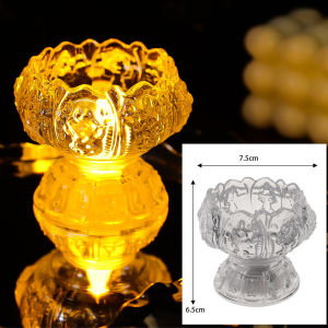 Elegant Lotus Shaped LED Electronic Candle Light Battery Powered Plastic Standing Night Lamp Romantic Home Party Decoration Gift