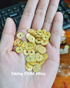 Bộ Túi Quà May Mắn Xu Vàng 10mm/13mm/20mm/24mm Phong Cách Truyền Thống