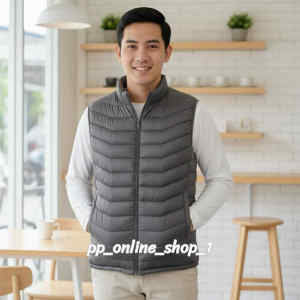 พร้อมส่งจากไทย เสื้อแจ็คเก็ตแขนกุดผู้ชาย เสื้อกั๊กผ้าฝ้าย หนา อก40-42/44/46/48นิ้ว