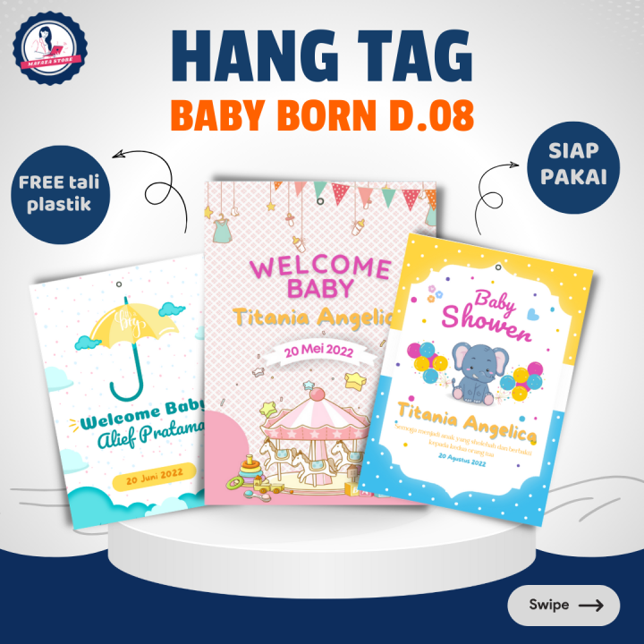 Hang tag souvenir hang tag custom ulang tahun birthday aqiqah baby Tag  label hampers New born gantungan ucapan Lazada Indonesia