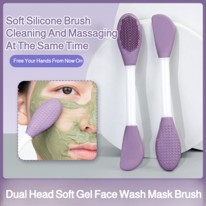 Double Headed Silicone Facial Mask Brush Facial Cleansing Massage Brush Deep Cleansing Blackhead Removal Mud Mask Application Multi Purpose Facial Cleansing Brush多功能双头硅胶面膜刷