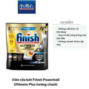 Viên rửa bát Finish Ultimate Plus túi 85 viên - 33 viên siêu cao cấp