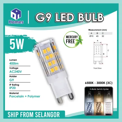 LED Bulb LED G9 5W SMD 52LED 2835 LED Cylinder Bulb / LED Rocket Bulb 240v WarmWhite / 3 Modes Colour / Color