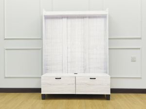 BYH MODERNIST TV CABINET 4FT WITH DISPLAY SHELF AND DRAWER/ 4 KAKI KABINET TV YANG BERMODEN DENGAN MEMPUNYAI RACK DAN LACI