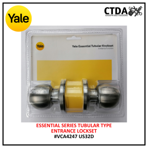 YALE ESSENTIAL SERIES #VCA4247 US32D TUBULAR TYPE ENTRANCE LOCKSET