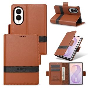 Spliced Leather Wallet Case for Samsung Galaxy Z Fold8 Ultra / Z Fold8 / Z Fold7 / Z Fold6 Flip Protective Cover with RFID Blocking Card Slots & Kickstand Compatible with 2026 Samsung Galaxy Z Fold8