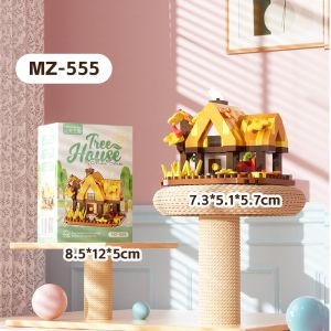 Tree House Building Blocks Set Mini Cottage Village Construction Toy for Kids Christmas Gift