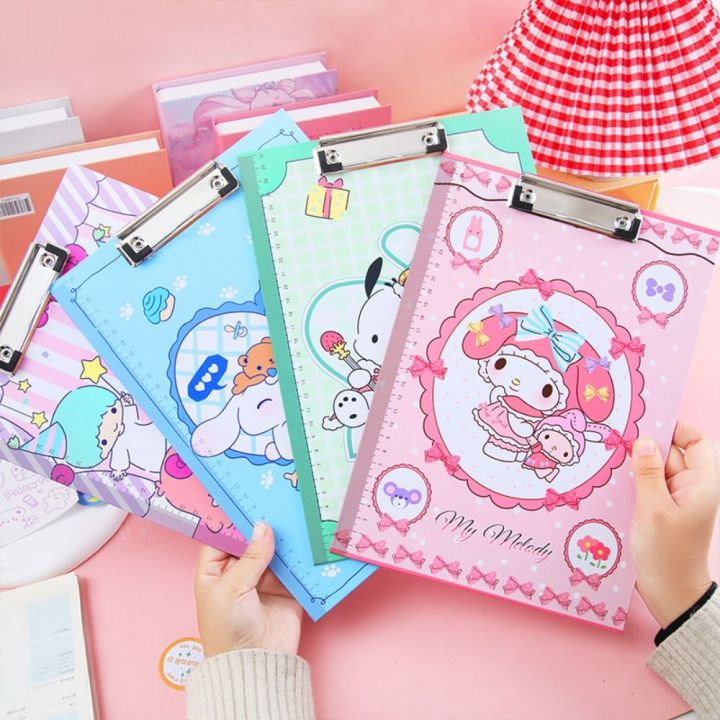AI LIAN Cartoon Creative Kuromi Writing Tablet File Folder Note Pad Clip School Office Supplies
