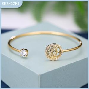 【SHANGZE4】 Zircon Bracelet Tree Adjustable Bracelets For Women Fashion Wedding Bangle Jewelry Gift