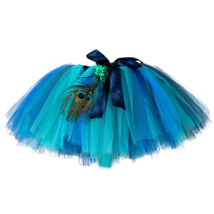 Feather Pea Fluffy Skirt Women  Birthday Party Role Play Tutu Halloween Pageant Pea Animal Costume for Teens Girls