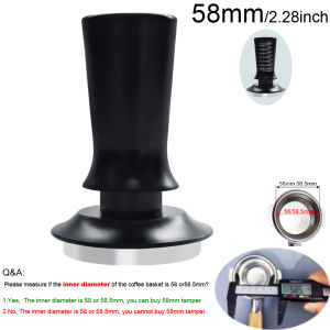 51/53/58mm black Calibrated Espresso Tamper Coffee Tampers with Spring Loaded Espresso Stainless Steel Tamper for Portafilter
