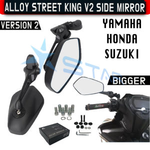 Street King Full Alloy V1&V2 Rearview Mirror Side Mirror For Honda Yamaha Suzuki Adjustable