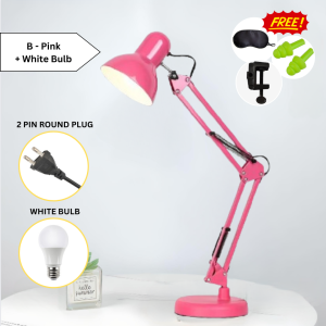 [Ikea Style Table Lamp] Ready Stock Malaysia 2 Pin Plug Dimmable Smart LED Table Study Lamp Lampu Meja Belajar Modern Minimalist Metal Base Energy Saving Lampu Aesthetic Hostel Office Dorm Office Desktop Rotatable Adjustable Asrama Pejabat Vintage Bedsid
