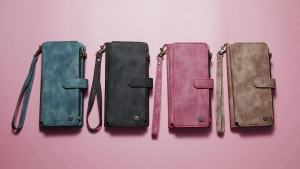 Lanyard Leather Wallet Phone Case Magsafe Wireless Charging Cover For iPhone 17 16 15 Plus 14 12 Pro Max 13Zip Flip Shell