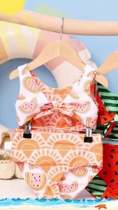 UniqKids 2025 new swimsuit for baby girls two-year-old long-sleeved  baby floral swimsuit +