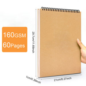 Sổ phác thảo chuyên nghiệp Giấy dày 160 GSM Máy tính xách tay xoắn ốc Nghệ thuật Đồ dùng học tập Bút chì vẽ notepad BIGBA