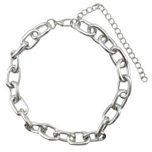 VIVIDI Stainless Steel Punk Choker Necklace Silver Gothic Style Cable Chain Necklace Gifts Chunky Chain Necklace Everyday Wear