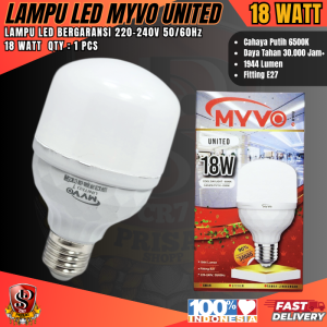 Bohlam LED 18W Myvo United SNI / Lampu LED Myvo United Cahaya Putih Terang Maximal 18 WATT Kuat Tahan Lama ORIGINAL MYVO