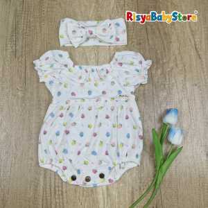 0-12 bulan Romper bayi ALTHEA jumper bayi NEWBORN perempuan include bandana Risyababystore