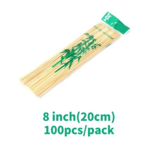 100PCS Disposable Bamboo Sticks Barbecue Party Buffet Food BBQ Sturdy Durable Bamboo Stick