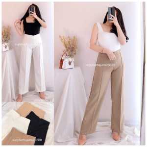 Celana Kulot wanita Basic HW Irene Cullotes Scuba Wide Leg Kulot Premium Bahan Scuba