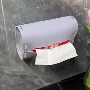 Practical Tissue Dispenser Napkin Organizer Wall Mounted Suction Cup Storage Box for Wet Wipes and Paper Bathroom Supply