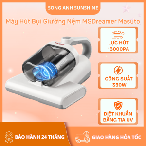 Máy Hút Bụi Giường Nệm Cầm Tay Masuto MSDreamer - Lực Hút 13000Pa Tia UV Diệt Khuẩn 9999% 2 Buồng Lọc Cyclone Hepa