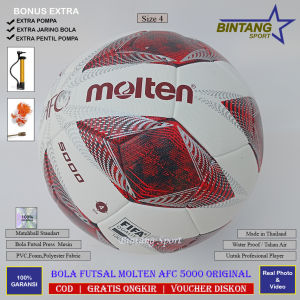 Bola Futsal Original molten AFC 5000 Size 4 Model Press Mesin Bahan Kulit PU Kualitas Terbaik