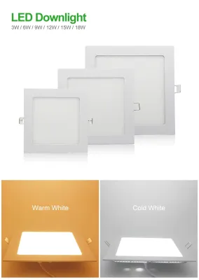 Original Zupplier Energy Saving Recessed Panel LED 3w 6w 12w 18w Downlight Ceiling Light Down Light for Home Lighting (Square) Yeelite