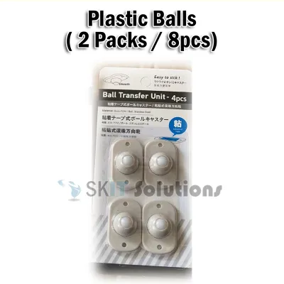 【SKIT SG】8pcs/2 Packs 360° Rotation Mini Swivel Castors Wheel Self Adhesive Universal Wheels Castor Roller Bundle of 2packs Ball Transfer Unit 8 pierces for Storage Box Cabinet Platform Trolley Bulky Items Goods Metal Balls or Plastic Ball