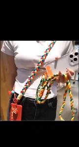 Quivlox Mobile Phone Lanyard Cross-body Bold Ponytail Braided Can Back Long Ladies Outdoor Travel Travel Climbing Rope