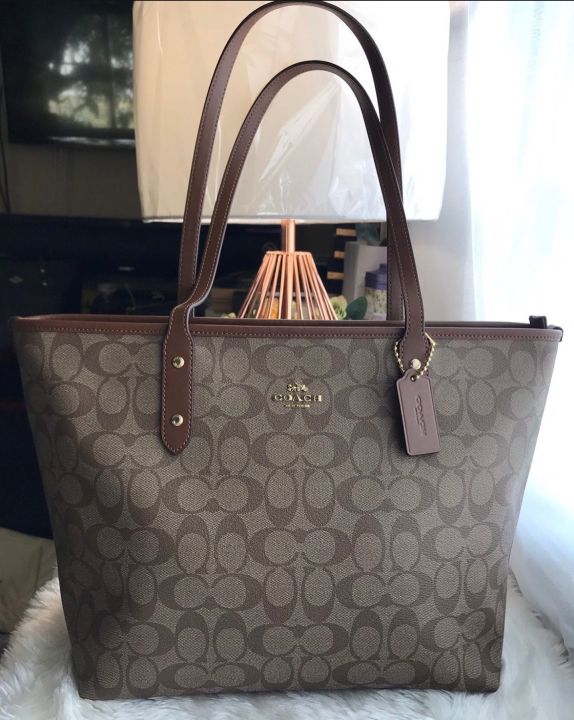 Coach sig city shop zip tote f58292