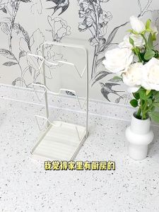 Keranixy Double Layer Lid Holder Rack Kitchen Pot Stand Drainage Storage Shelf Spatula Organizer Rak Penyimpanan Dapur