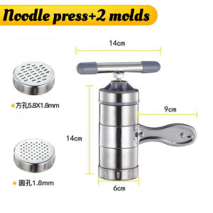 Tulip Home Furnishings Store Manual Pasta Maker Stainless Steel Noodle Press Fruit Juicer 2/5 Press Moulds Multifunctional Easy Clean Home