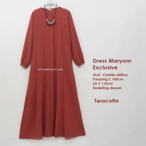 Gamis Terbaru Wanita atau Dress Maryam Crinkle Airflow Allsize