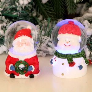 YDIJEJ ซานตาคลอส ลูกบอลคริสตัลคริสต์มาส เรซิน สโนว์แมน ลูกบอลคริสตัลเรืองแสง น่าสนใจและน่าสนใจ สำหรับปีใหม่ ของขวัญวันคริสต์มาส ของตกแต่งบ้าน