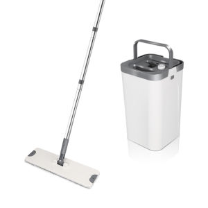 Mop X Flat Floor Mop and Bucket Set Microfiber Wet and Dry 360 Separates Dirty and Clean Water for Home Floor Cleaning