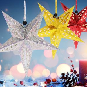 HUADIN 3D Star Light Paper Lantern DIY Lamp Covers Home Garden Stars Lampshade Ornaments Hanging Lights Decoration Christmas Decoration