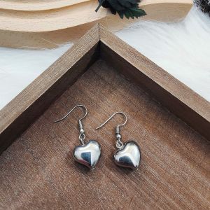 Ready Stock SG -  Raven Hearts Silver Drop Earrings Handmade Minimalistic Earrings