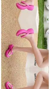 Zhao LusiS Same Style WomenS EVA Thick-Soled Summer Flip-Flops Soft-Soled Outdoor Beach High-Heeled Sandals