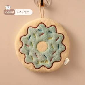 TERPE Bathroom Towel Cartoon Cheese Cookie Hand Towel Soft Coral Fleece Quick-Dry Hanging