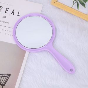 GENENIC Transparent Handle Double-sided Mirror Handheld High-definition 3x Magnifying Mirror Simple Smooth Beauty Makeup Mirror Beauty Tools